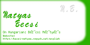 matyas becsi business card